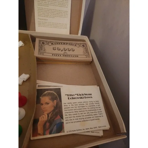 Masterpiece Art Auction Board Game Vintage 1970 Parker Brothers - Picture 8 of 9